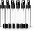 6 Pieces 10ml Glass Spray Bottle – Premium Black Plastic Cap – Empty Bottles for Multiple Uses