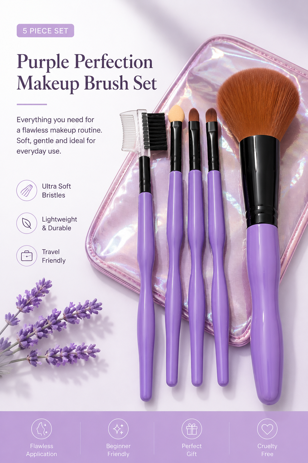 Makeup Brush 5 piece set