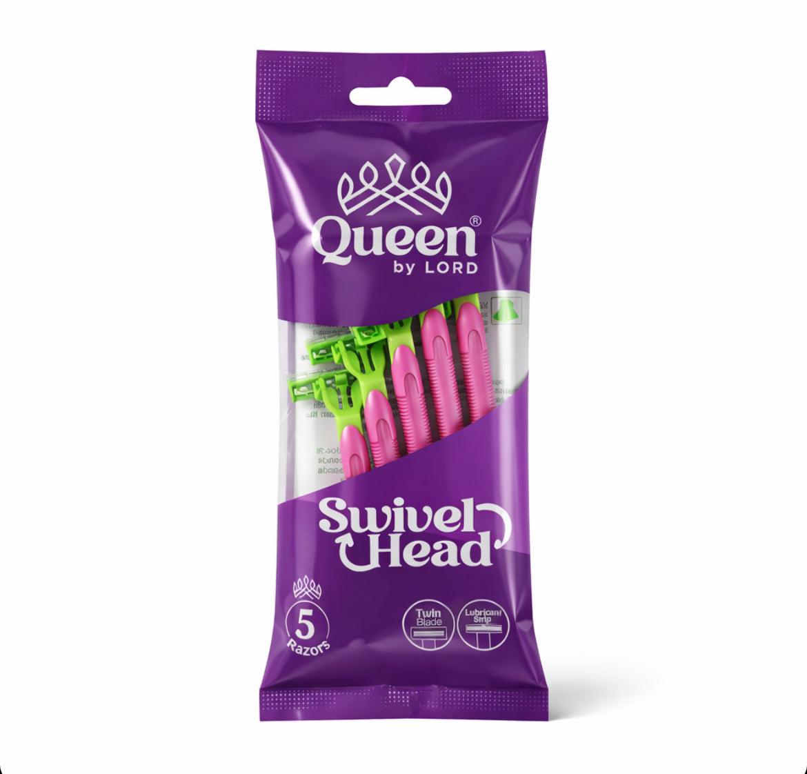 Queen” For Women 5 Disposable Razors Swivel Head