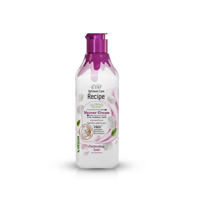 Eva Recipe Glowing Blend Shower Cream For Normal Skin Marshmallow Scent 370 Ml