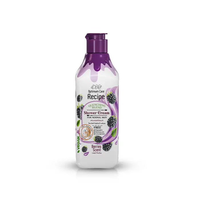 Eva Recipe Quenching Blend Shower Cream For Normal Skin Berries Scent 370 Ml