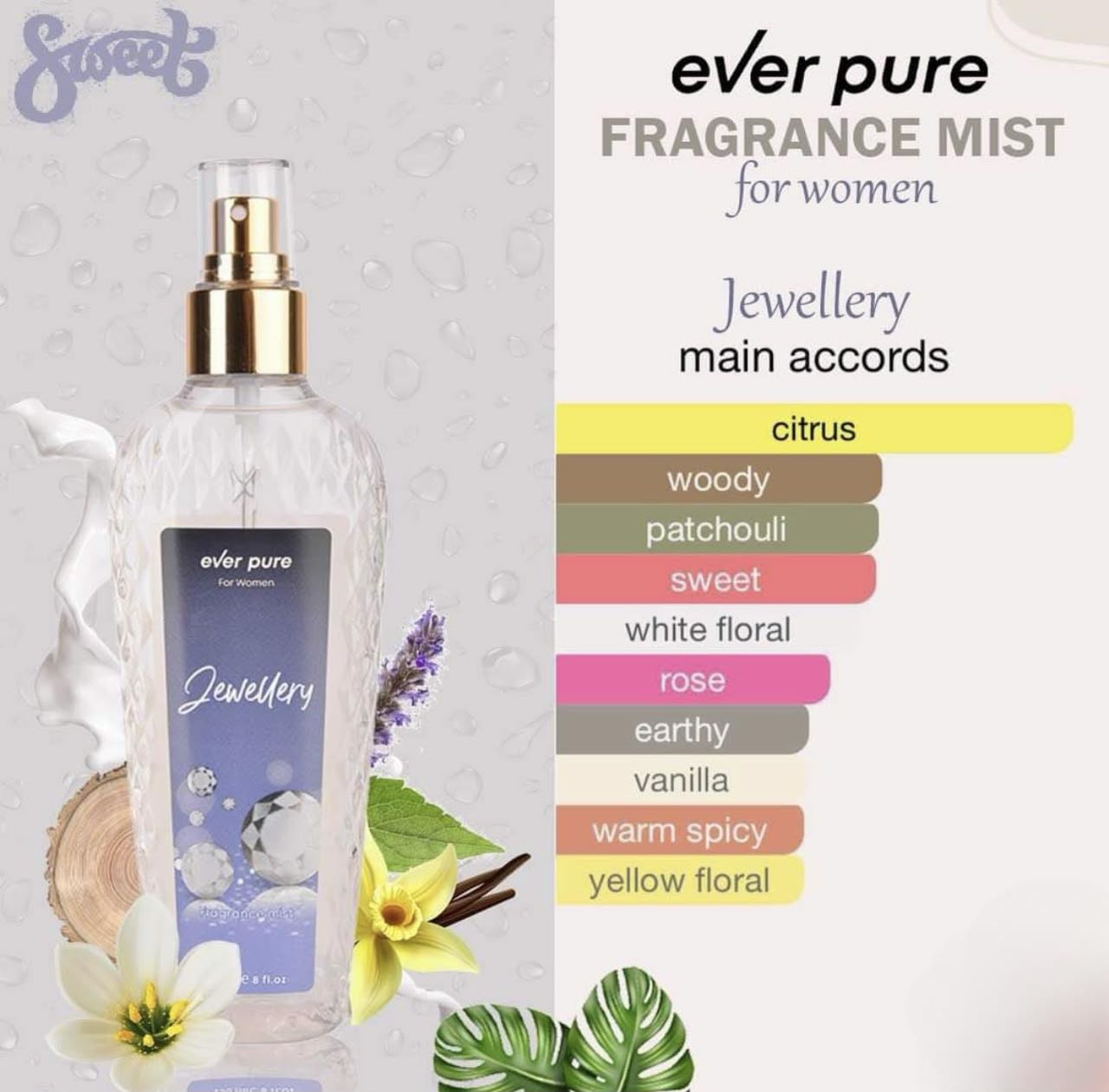 Ever pure body splash 236ml